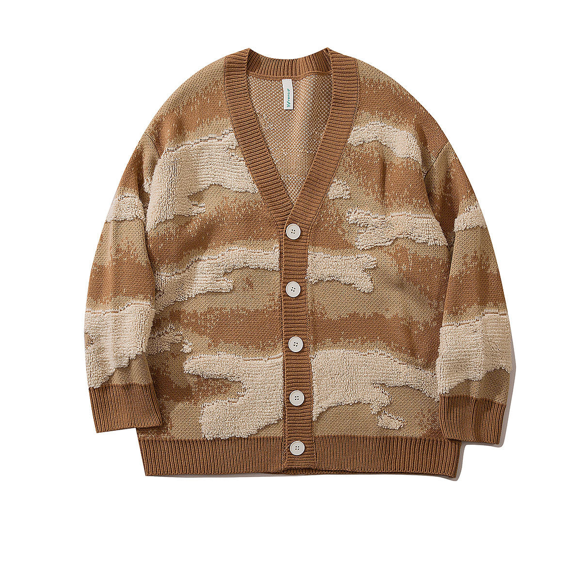 V-neck Knitted Cardigan Coat Women's Loose And Lazy Style Sweater