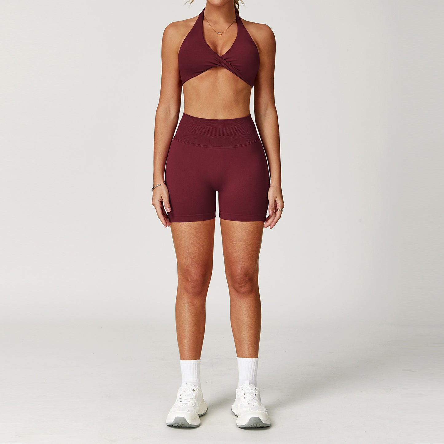 Winter Tight Beauty Back Yoga Suit Quick-drying Workout Clothes Outdoor Running Sports Suit Female 8503
