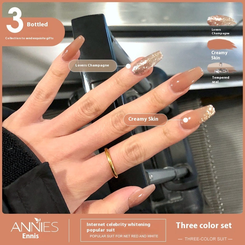 Women's Three-color New Ice Jelly Nude Color Gel Nail Polish Suit