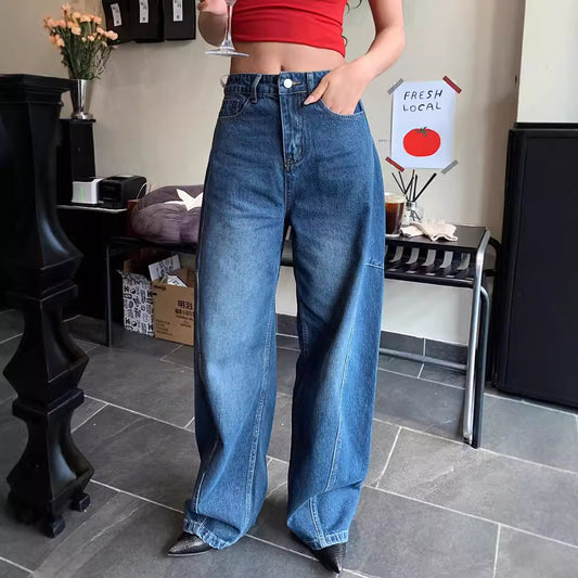 Sickle Wide Leg Thin Jeans Deconstructed Casual Loose Bananabukser