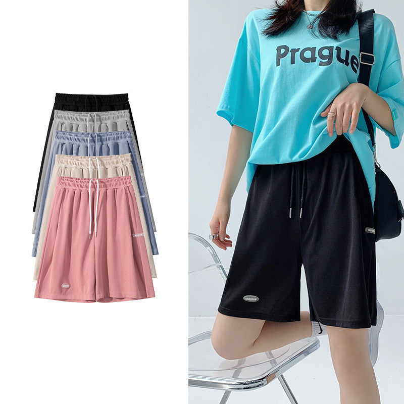Sports Pants High Waist Casual Wide-leg Pants Women's Trousers Five Points