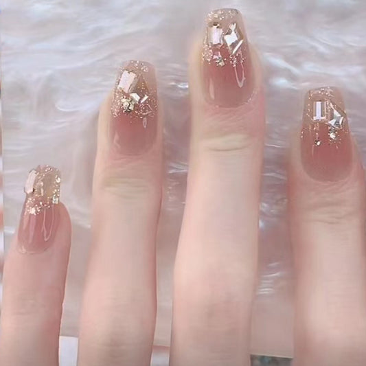 Handmade Wear Armor Wholesale Champagne Night Nail Tips
