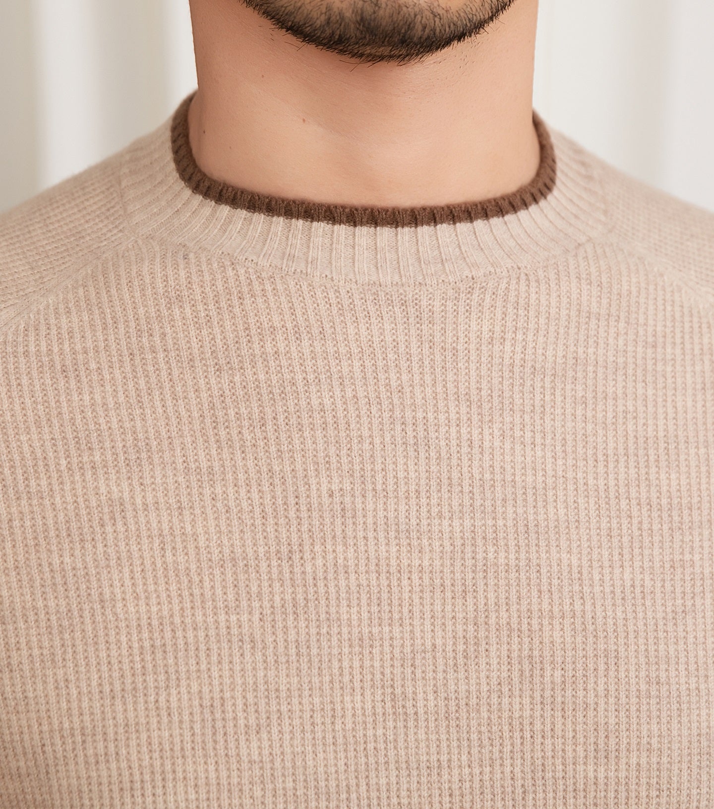 Efterår og Vinter Varm 100 Uld Slim Fit Pullover Rundhalset Striktrøje