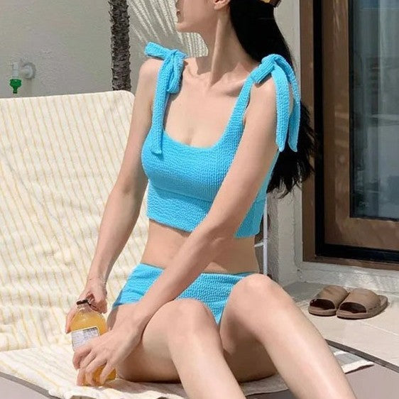 New Bikini Solid Color Ins Style Women's Bikini Split High-grade Swimsuit