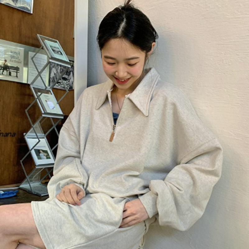 Afslappet langærmet sweatshirt