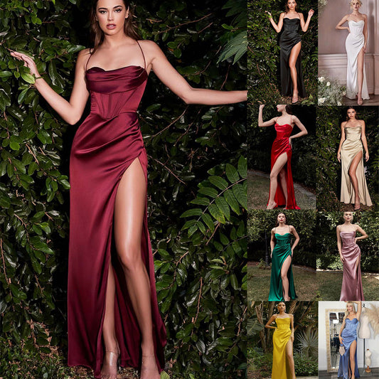 European And American-style High-waisted Side-slit Design