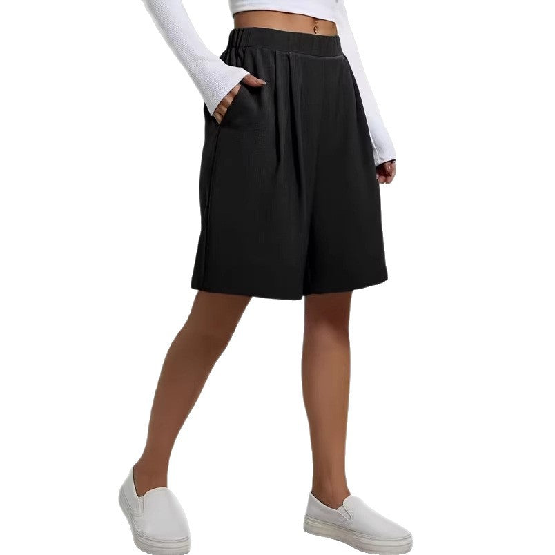 Womens Pants Womens Shorts Casual Loose Solid Color