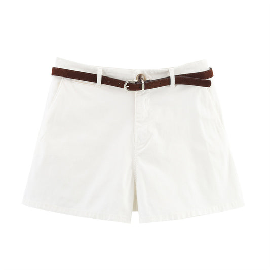 New Summer Design Sense Versatile Belt Casual Shorts