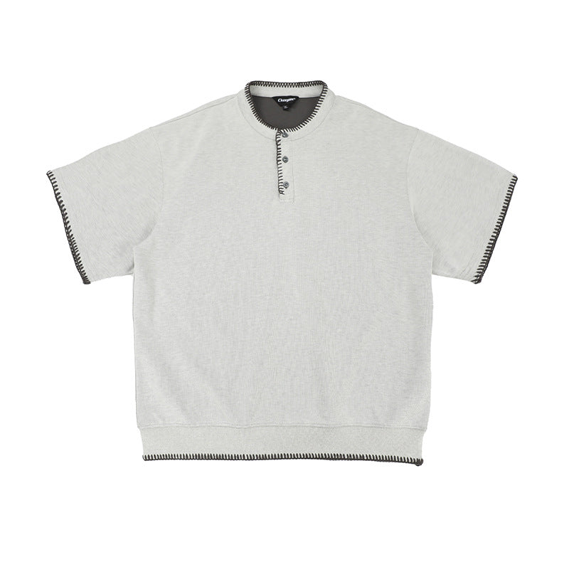 Retro Summer Zipper Short Sleeve