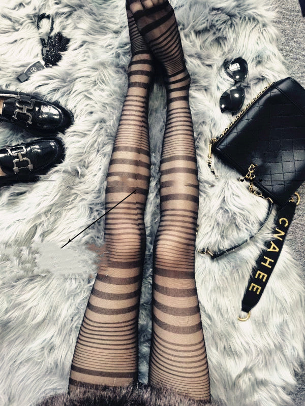 Fashion Sexy Women's Black Transparent Pantyhose