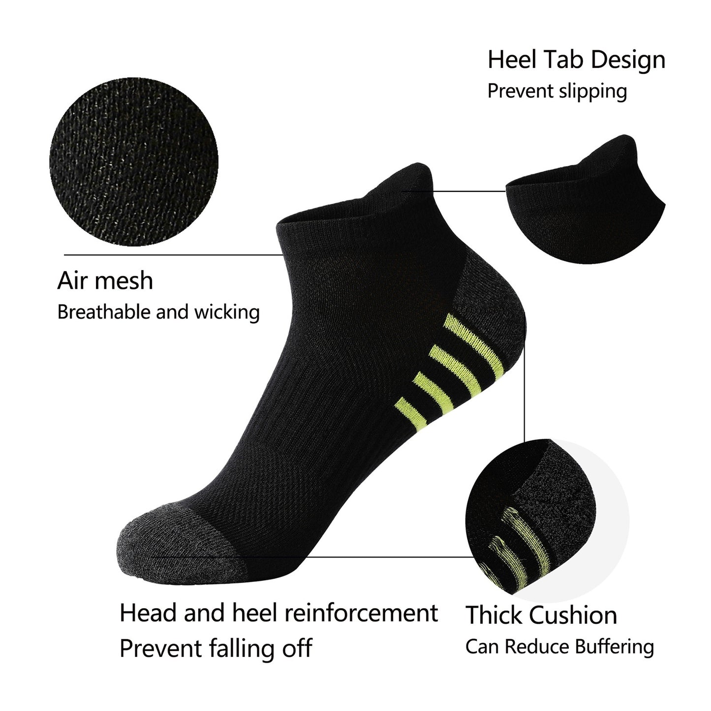 Cotton Socks Solid Color Terry Thick Head Heel Sports