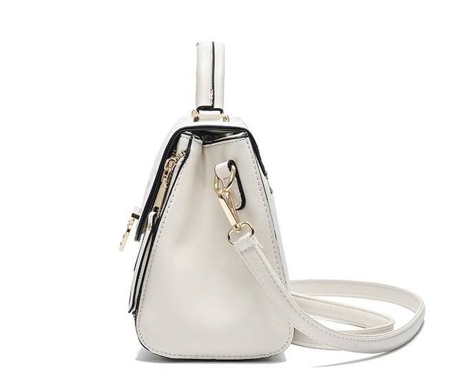 New Middle-aged PU Female Solid Color Small Square Metal Bag