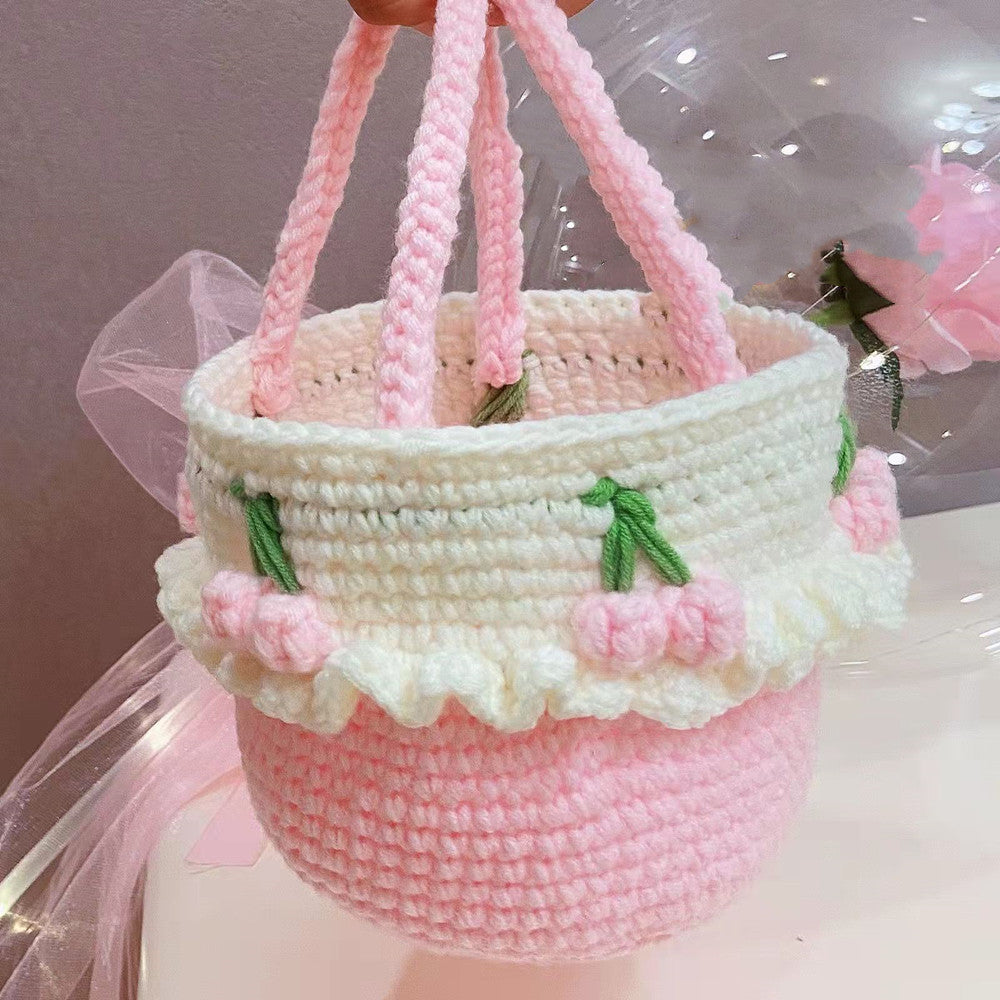 Women's Fashion Simple Woolen Knitting Handbag