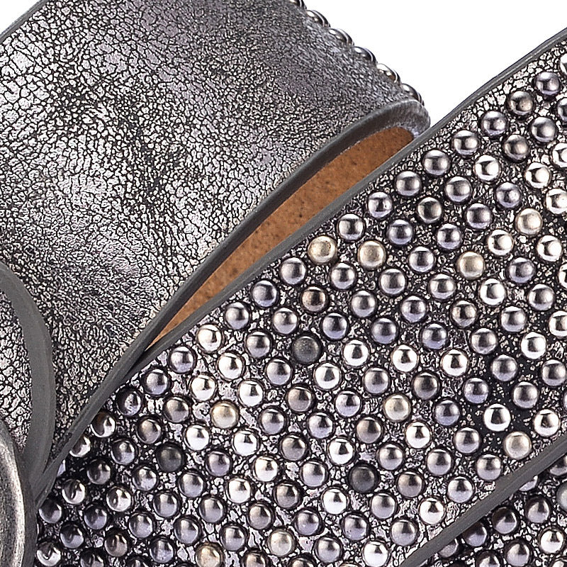 Rivet Decorated Ladies Fashion Cool Style Wide Belt