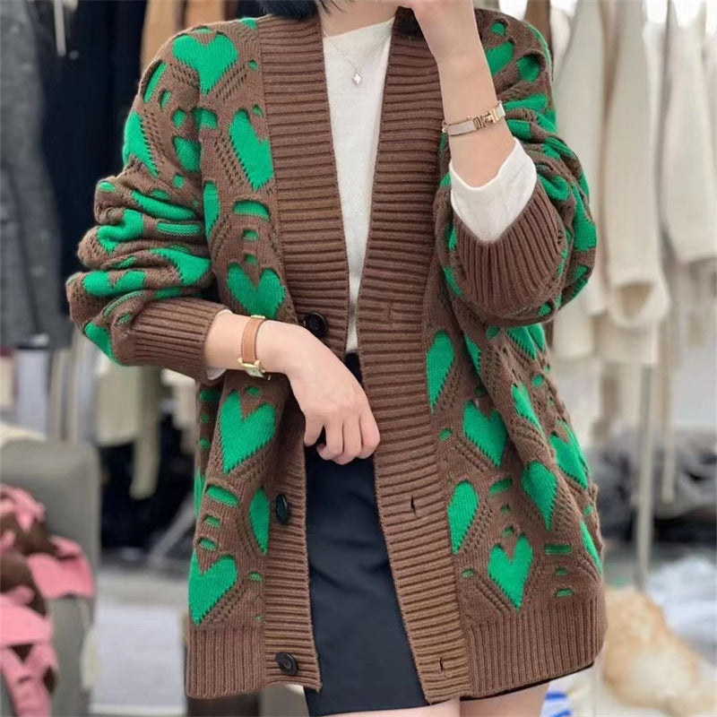 Thickened Assorted Colors Hollow Knitted Sweater Trendy