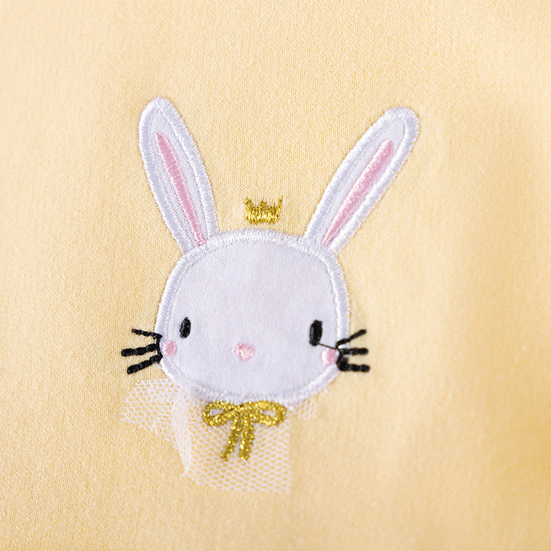 Cartoon All-Cotton Mesh Dress For Girls