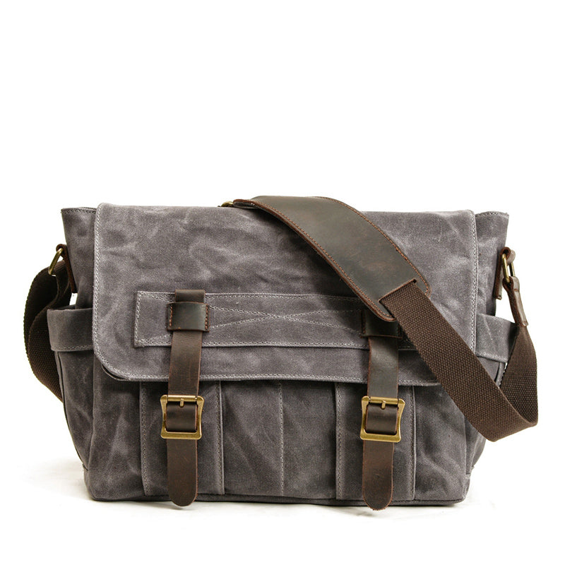 Vintage Waterproof Oil Wax Canvas Single-shoulder Messenger Bag