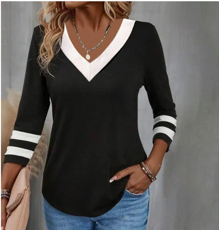 Casual Fashion Trends High Quality Color Matching Long Sleeve