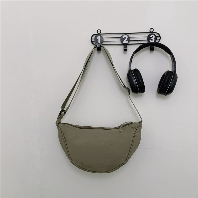 Solid Color Fashion Western Style All-matching Ins Korean Style Shoulder Messenger Bag