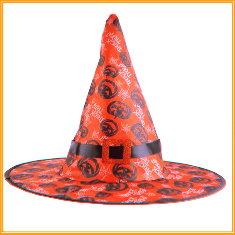 Christmas Female Creative Printing Witch Hat Pendant