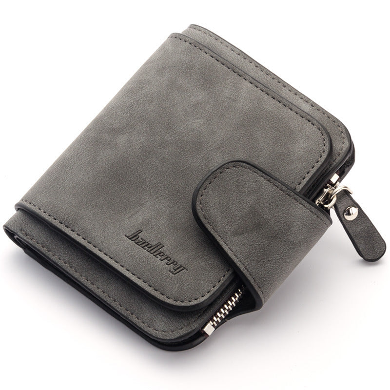 Ladies Wallet New Buckle Frosted Leather Cute