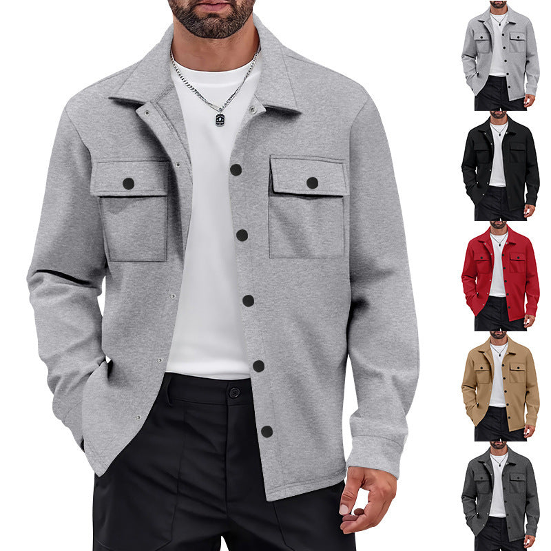 Retro Single-breasted Lapel Casual Long-sleeve Jacket