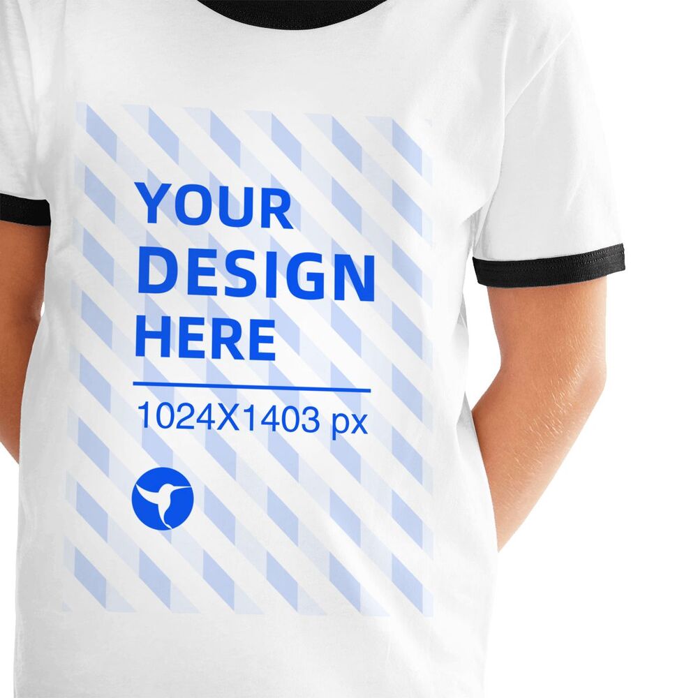 Løs T-shirt med kontrast og korte ærmer til unge