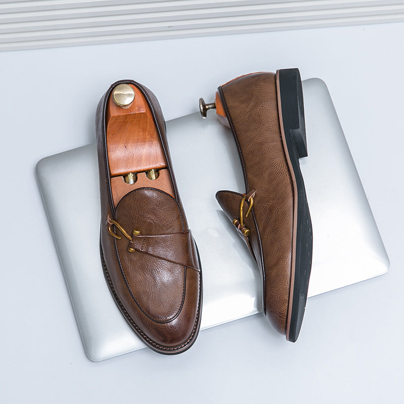 Sko til store mænd, afslappede, britisk stil, slip-on