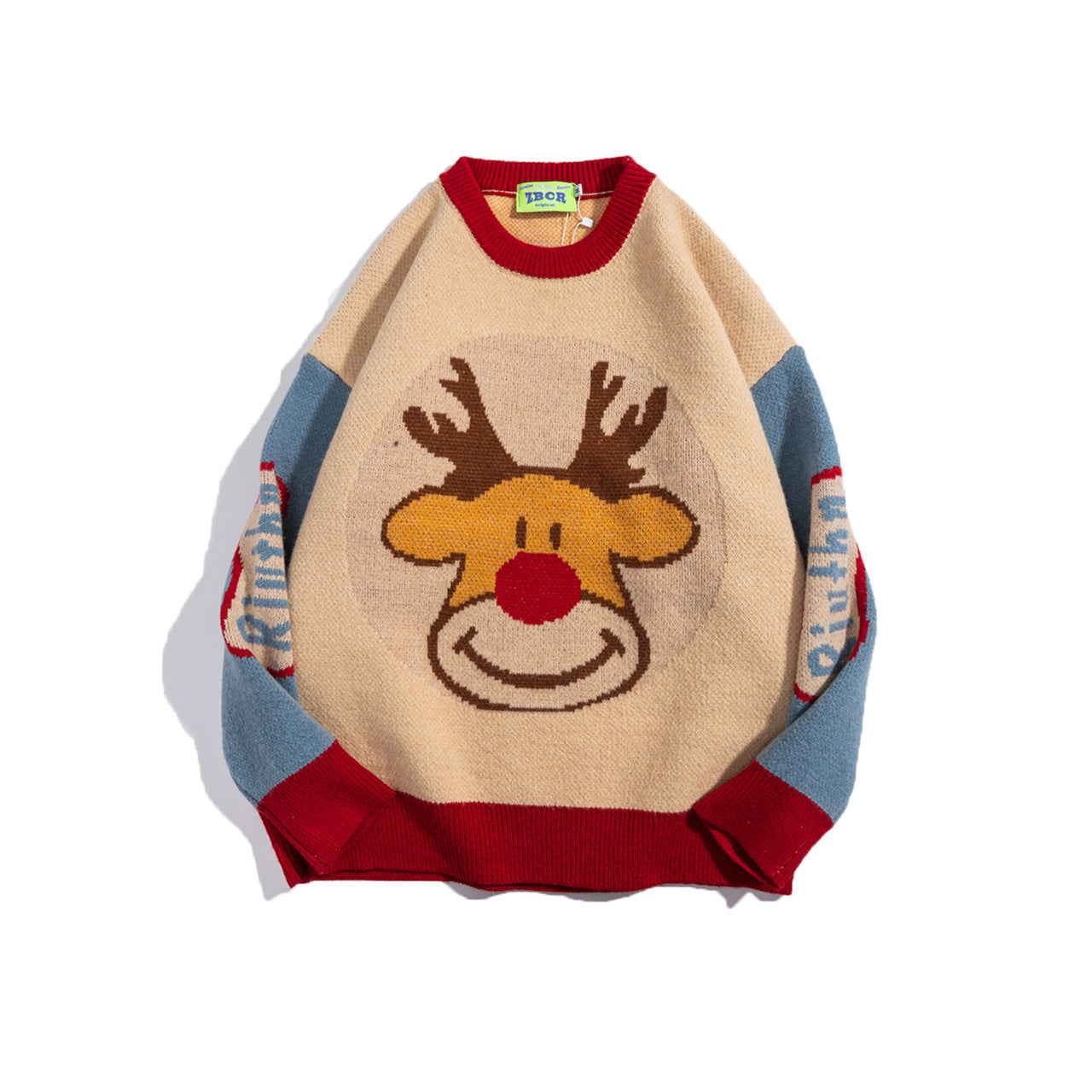 Christmas Deer Sweater Casual Loose All-match Round Neck Couple Top