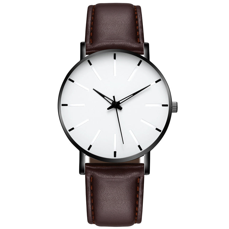 Men's Fashion Style Belt  Thin Watch Quartz Watch