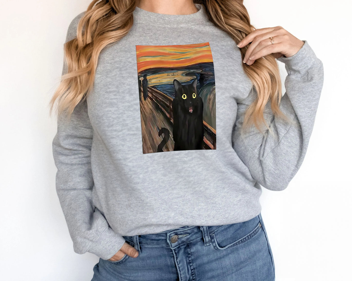 Women's Fashionable Solid Color Printed Long Sleeved Sweatshirt