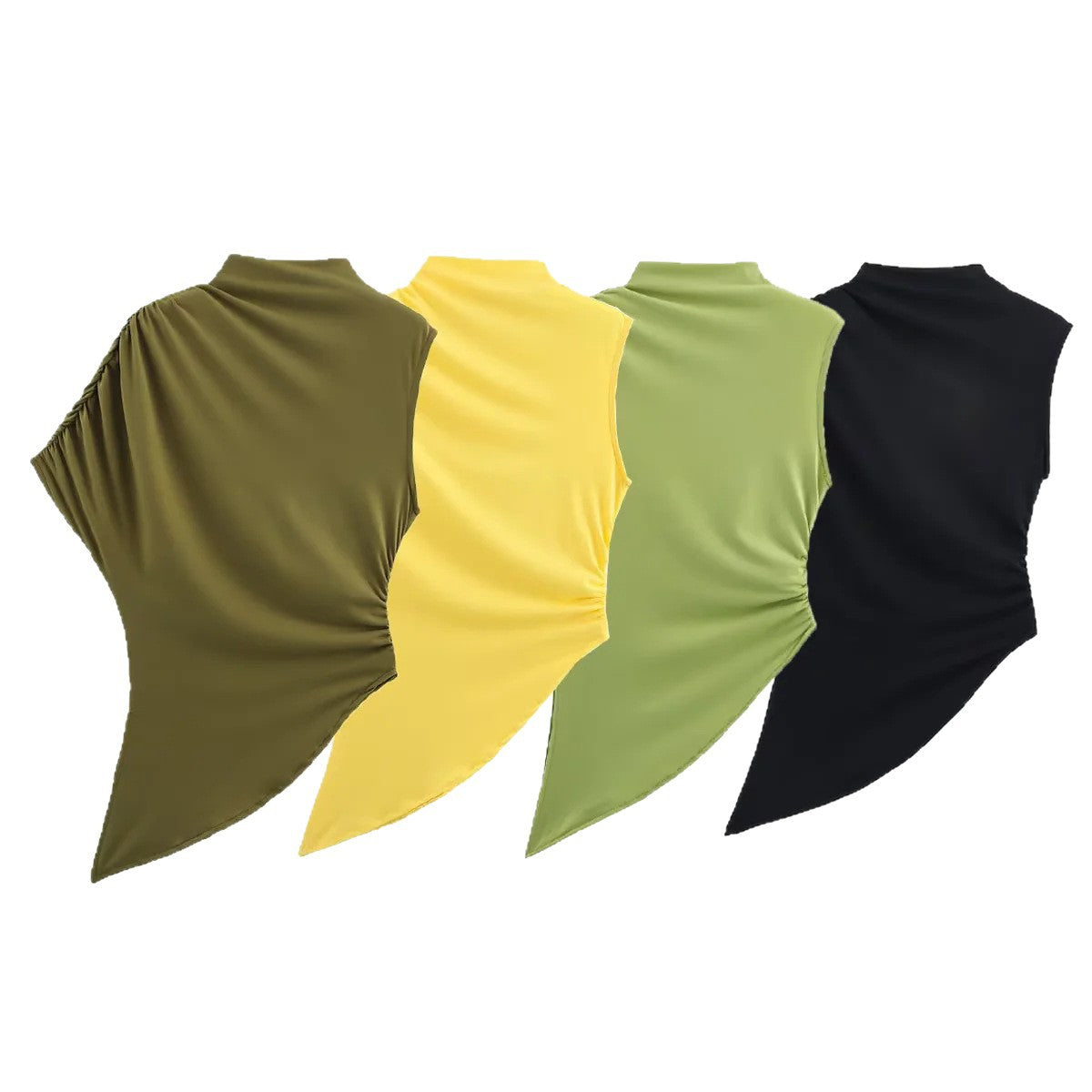 Slim-fit Design Asymmetric Sleeveless Top