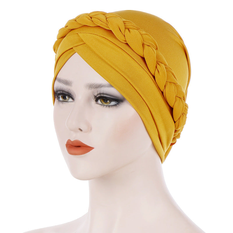 Monochrome Braided Baotou Hat Milk Silk India