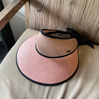 Ladies Summer Shade Sunscreen Foldable Straw Hat