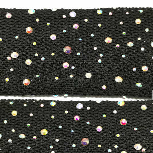 Women's Fishnet Tights With Hot-fixed Rhinestones And Colored Crystal Accents