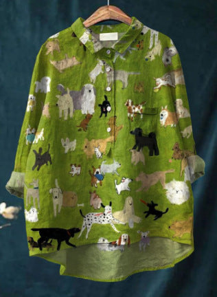 Ladies Fashion New Casual Shirt Animal Print Shirt
