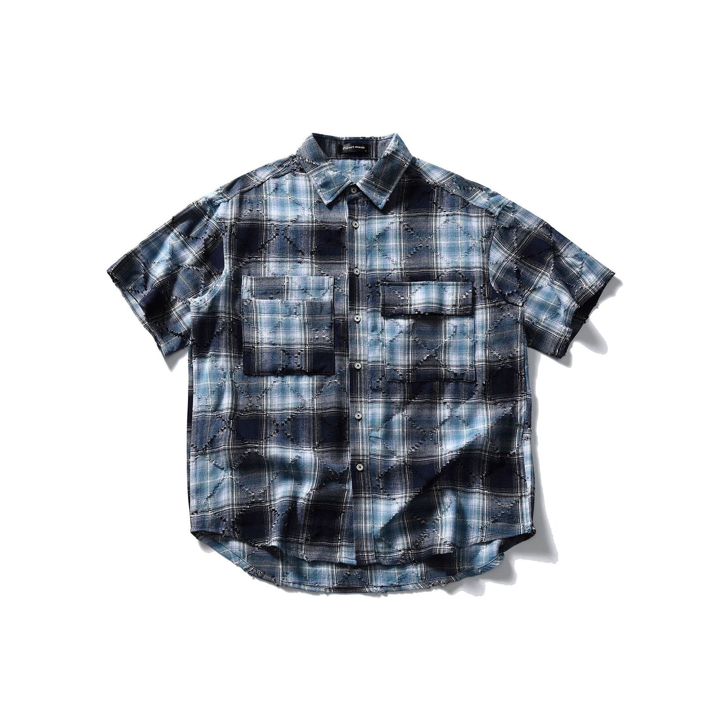 Summer Japanese Retro Artistic Yuppie Cut Short Sleeve Plaid Shirt