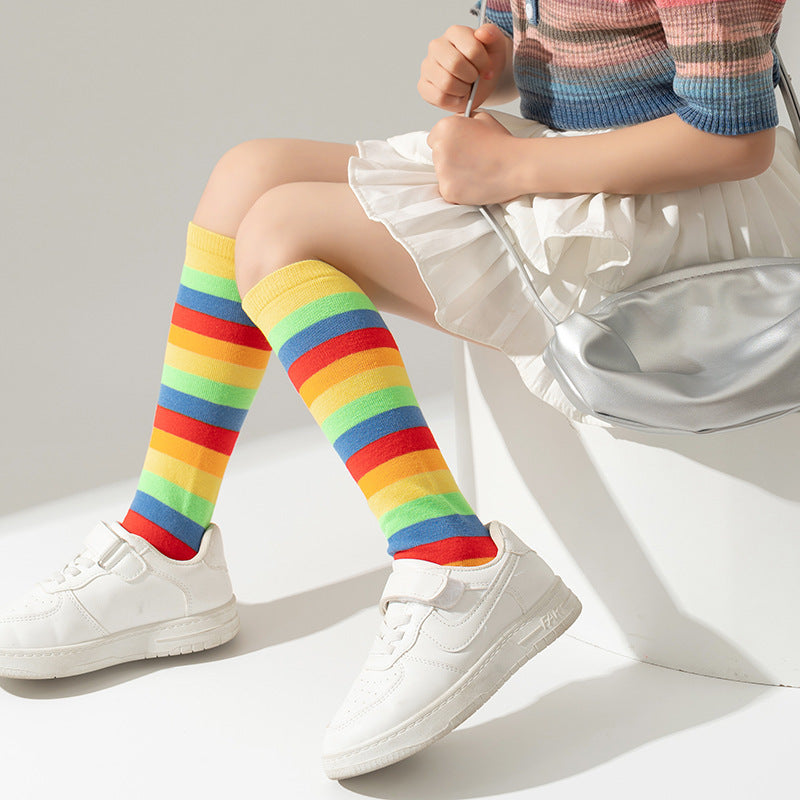 Rainbow Spring And Autumn Stockings Girls