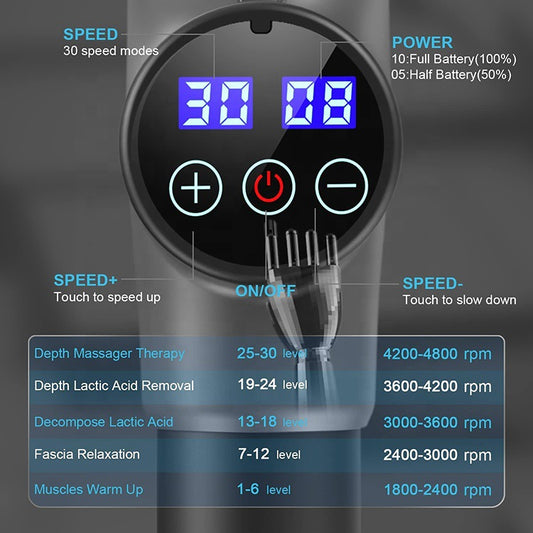 Factory Direct Sales Fitness Massage Gun Muscle-relaxing Tool 8 Head Household Electric Massager