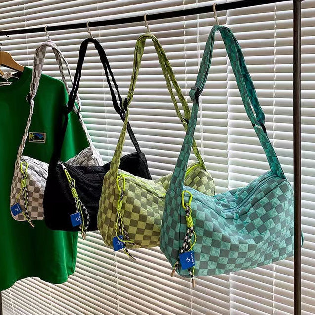 Harajuku Temperament Fashion Tide Tooling Color Contrast Large Capacity Student Class Crossbody Bag