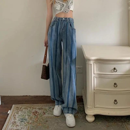 Retro High Waist All Match Mopping Pants