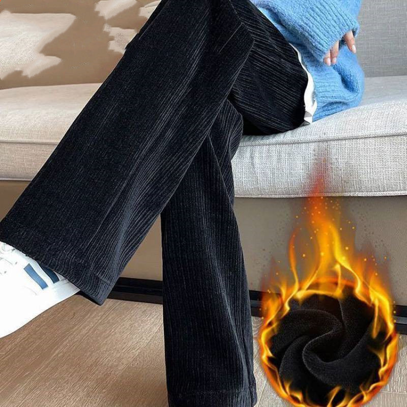 Padded Chenille Casual Corduroy Trousers