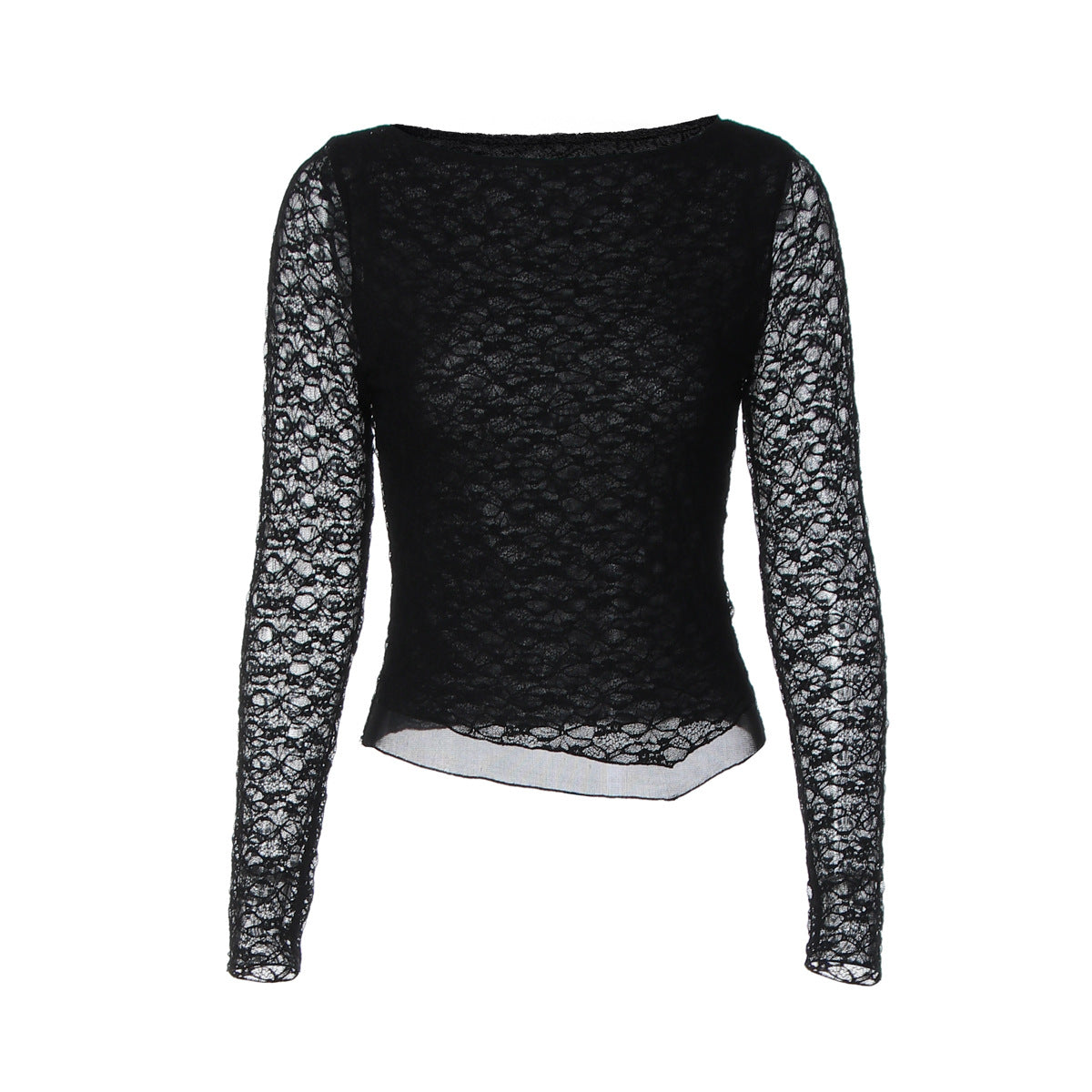 Women's Lace-panelled Long-sleeve Top