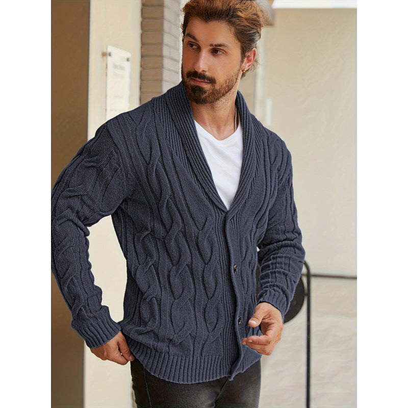 Strikket cardigan med print Afslappet langærmet sweater
