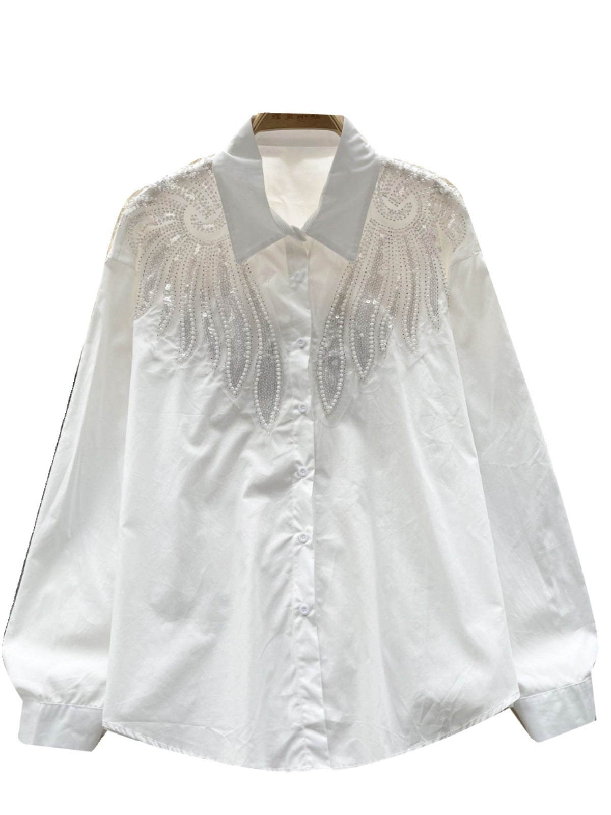 Shirt Women's Design Sense Heavy Industry Beads Sequins