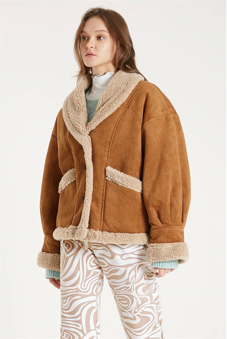 Amerikansk Vintage Enkeltradet Lammeuld Top
