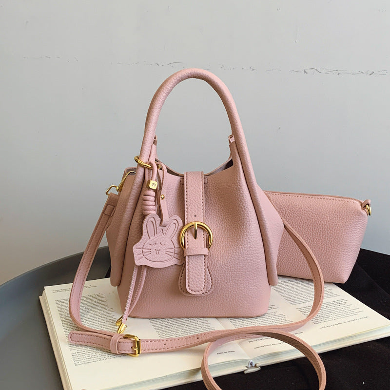 Cat Cute One-shoulder Portable Cross Body Bucket Bag
