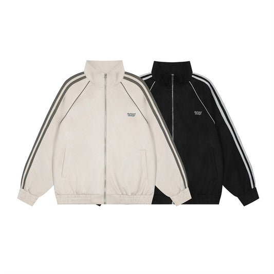 Fashion Striped Casual Sports Jacket Men