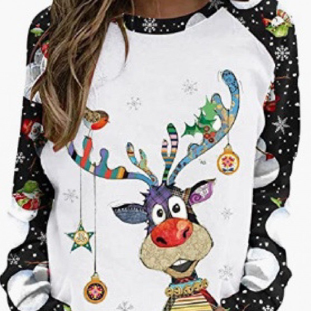 Casual 3D digitalprintet sweater til damer