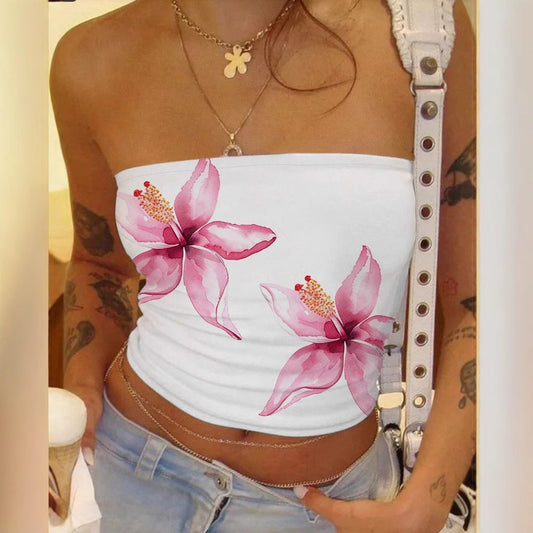 Women's Floral Print Top Sleeveless